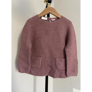 Zara Knitwear Rose/Blush Knit Pocket Sweater